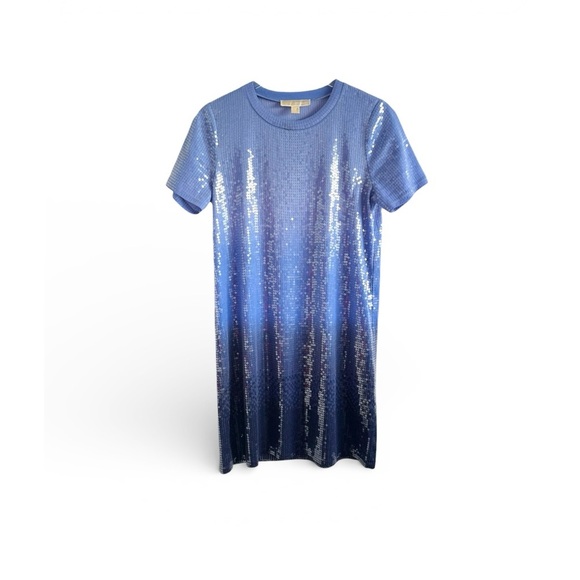 MICHAEL MICHAEL KORS SEQUIN GRECIAN BLUE OMBRÉ DRESS SZ M NWOT - Picture 10 of 11